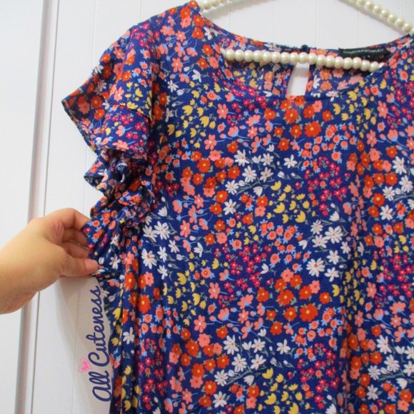 Cynthia Rowley Short Sleeve Floral Top Size S - Picture 5 of 7
